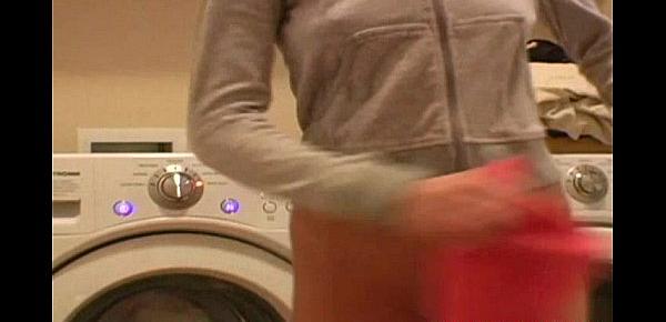  Young Diana teasing herself on new washing machine